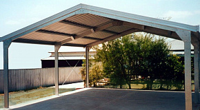 Двухскатный навес для автомобиля 8*12*3 м профнастил