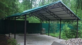 Двухскатный навес для автомобиля 5*8*2,5 м профнастил